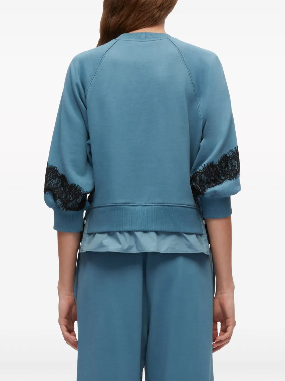 3.1 Phillip Lim Katoenen sweater met kant Blauw