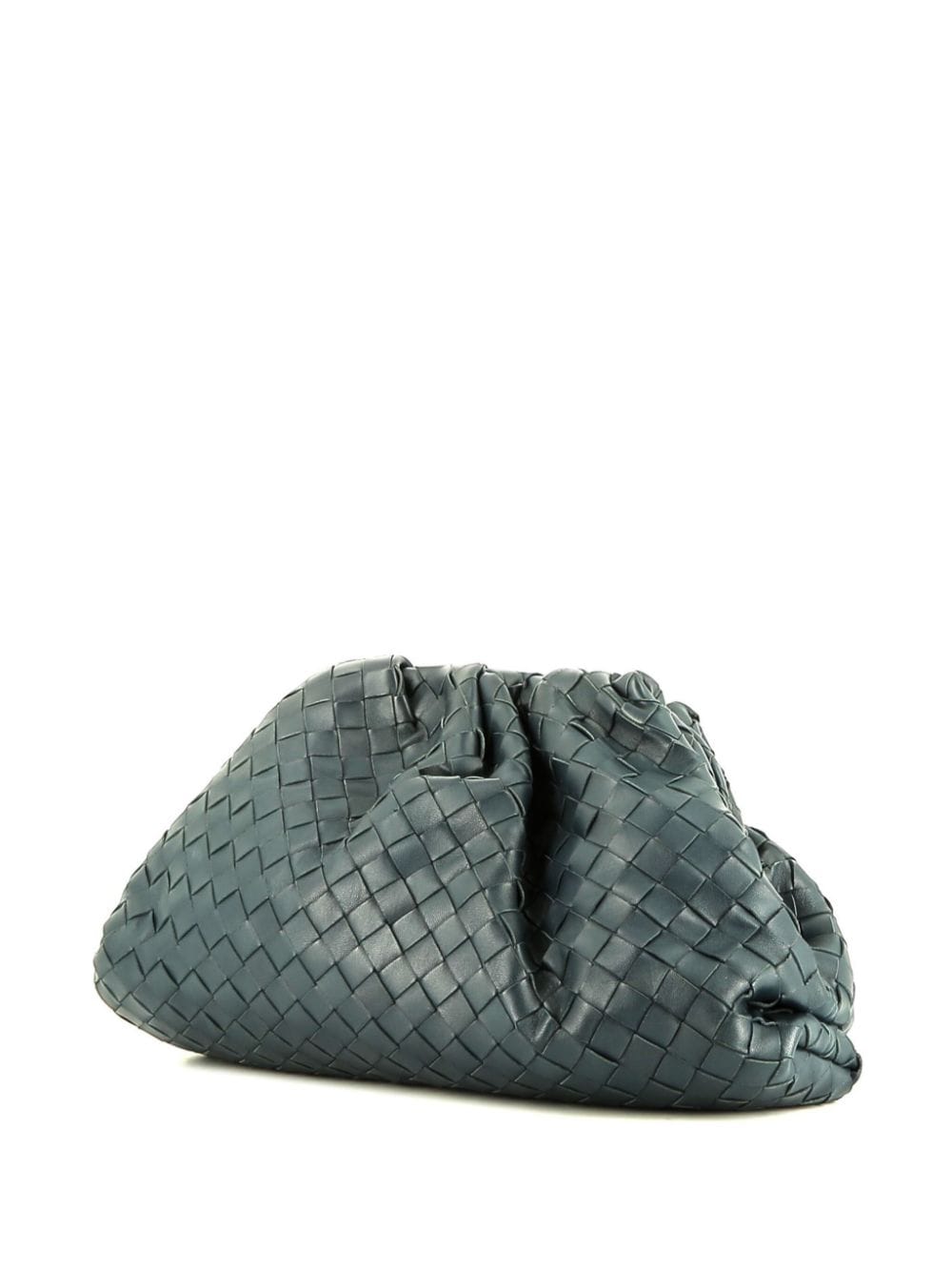 Pre-owned Bottega Veneta 2020s Pouch Intrecciato Clutch Bag In Blue