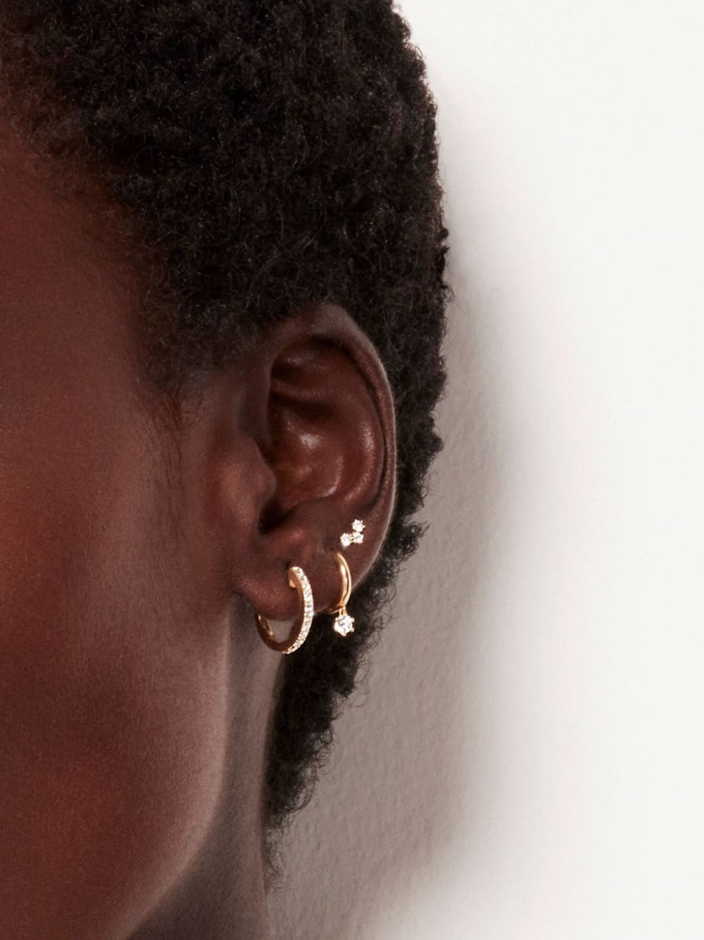 Shop Astley Clarke 14kt Recycled Yellow-gold Medium Halo Diamond Hoop Earrings