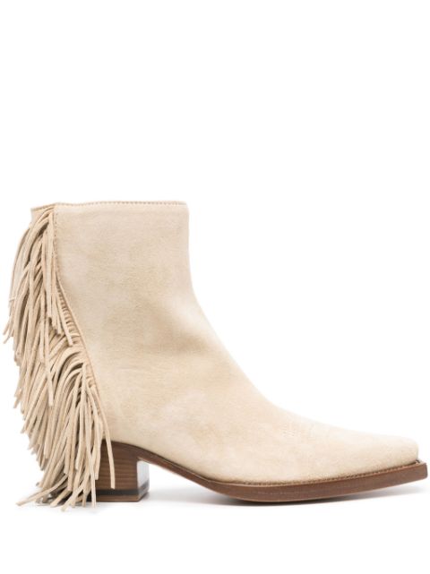 Buttero fringed suede ankle boots