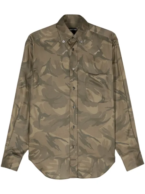 TOM FORD camisa de sarga con estampado militar