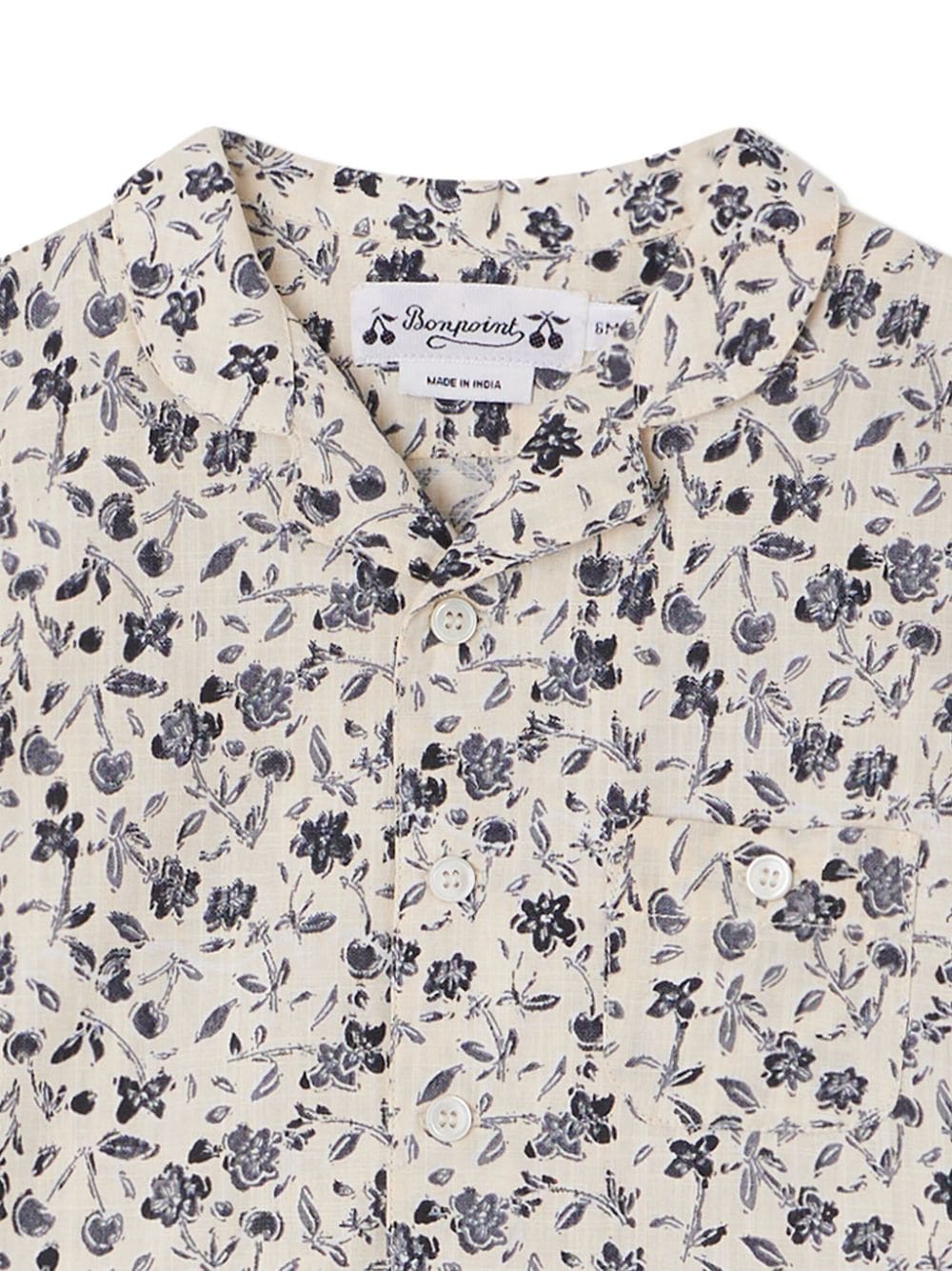 Shop Bonpoint Gerald Floral-print Shirt In Neutrals