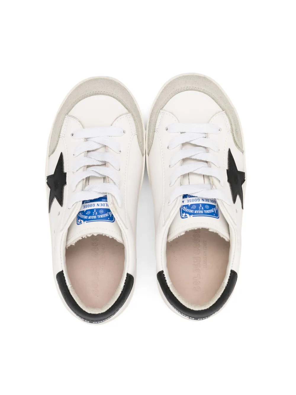 Shop Golden Goose Super-star Penstar Leather Sneakers In White