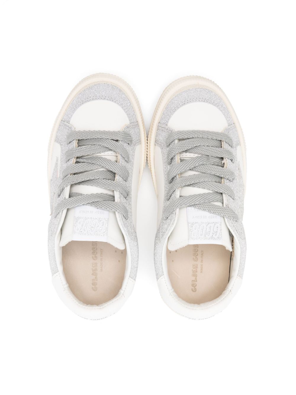 Shop Golden Goose May Glitter-detail Sneakers In White