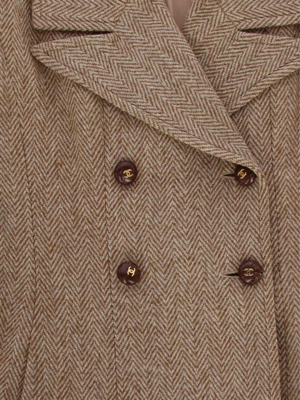 Pre-owned Chanel 1990s Houndstooth Jacket In Neutrals