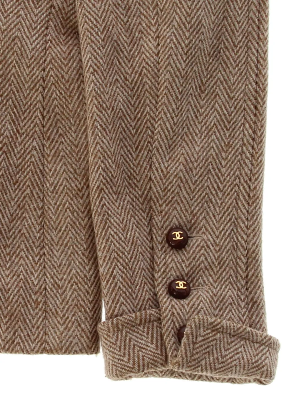Pre-owned Chanel 1990s Houndstooth Jacket In Neutrals