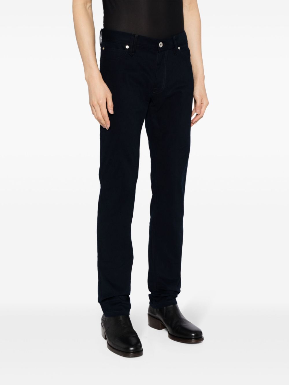 Brioni Straight jeans met logo applicatie Blauw