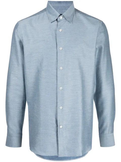 Brioni long-sleeve cotton-cashmere shirt