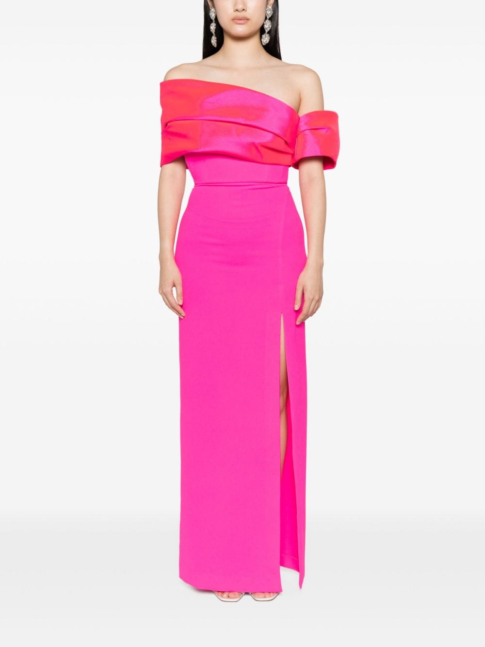 Shop Solace London Alexis Off-shoulder Gown In Pink