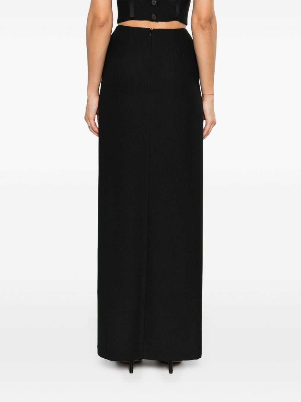 Shop Rxquette Reverse Cady Crepe Maxi Skirt In Schwarz