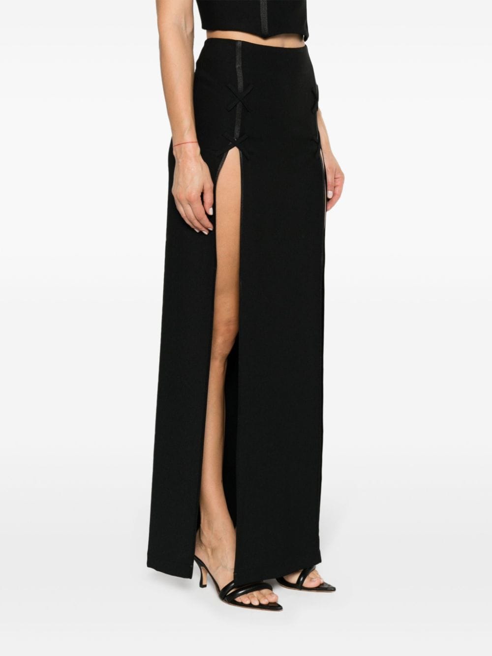 Shop Rxquette Reverse Cady Crepe Maxi Skirt In Schwarz