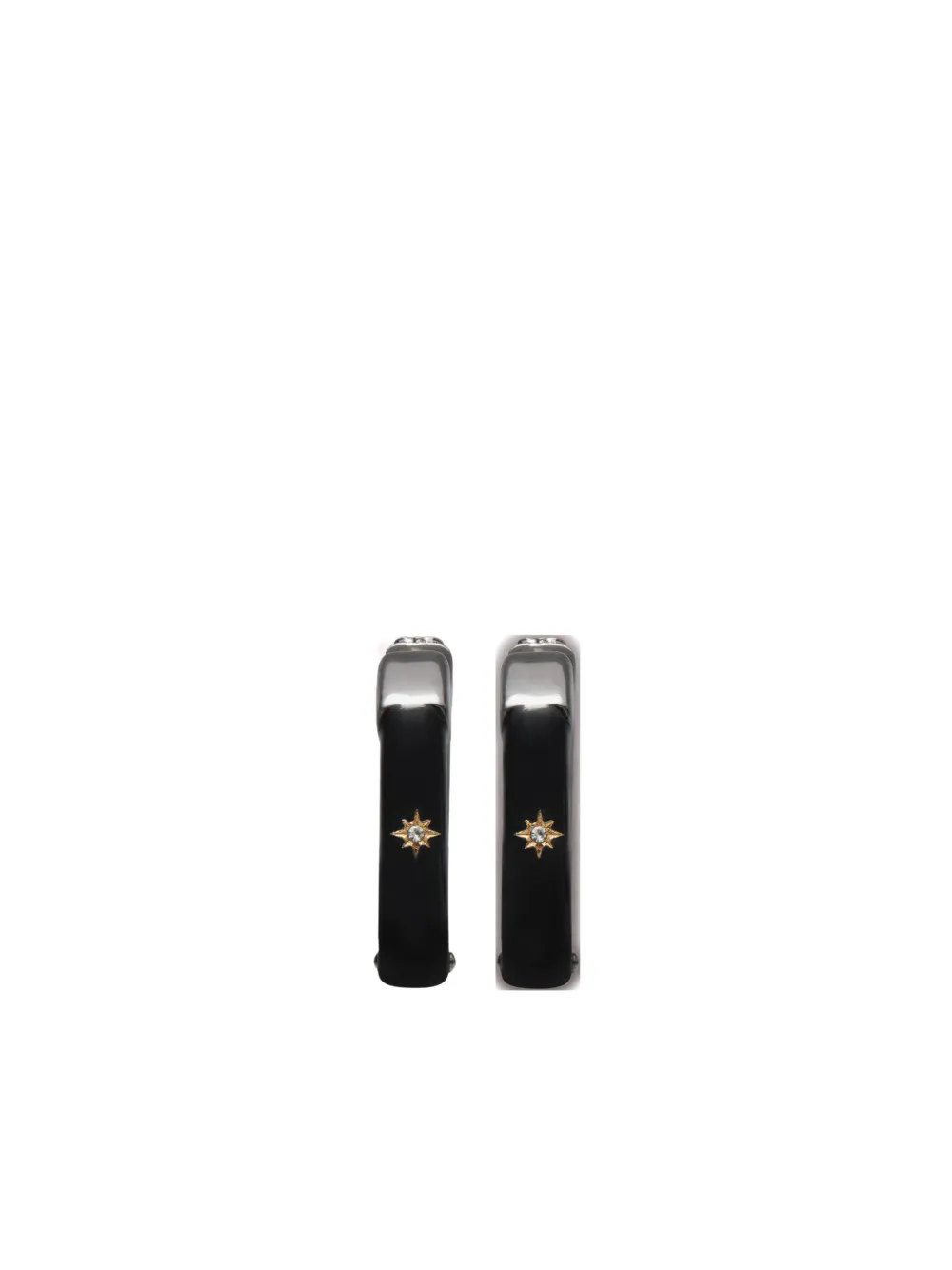Maison Margiela enamel hoop earrings | Black | Image 1