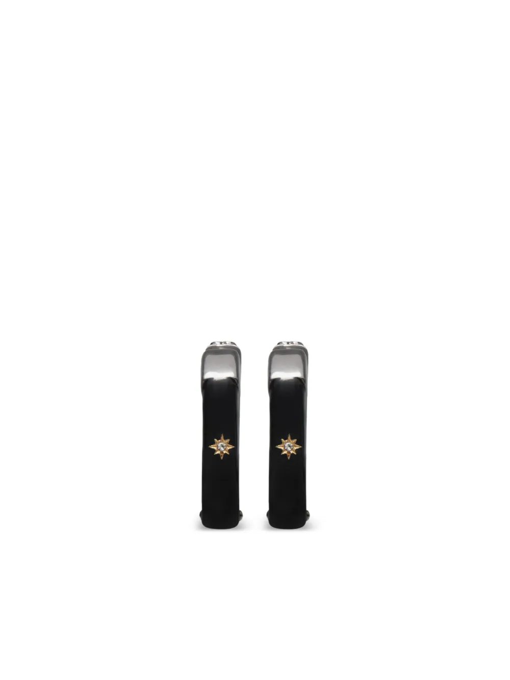 Maison Margiela enamel hoop earrings | Black | Image 1