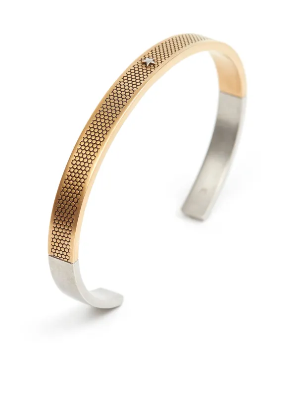 Maison Margiela Star-detail Textured Cuff Bracelet | Gold