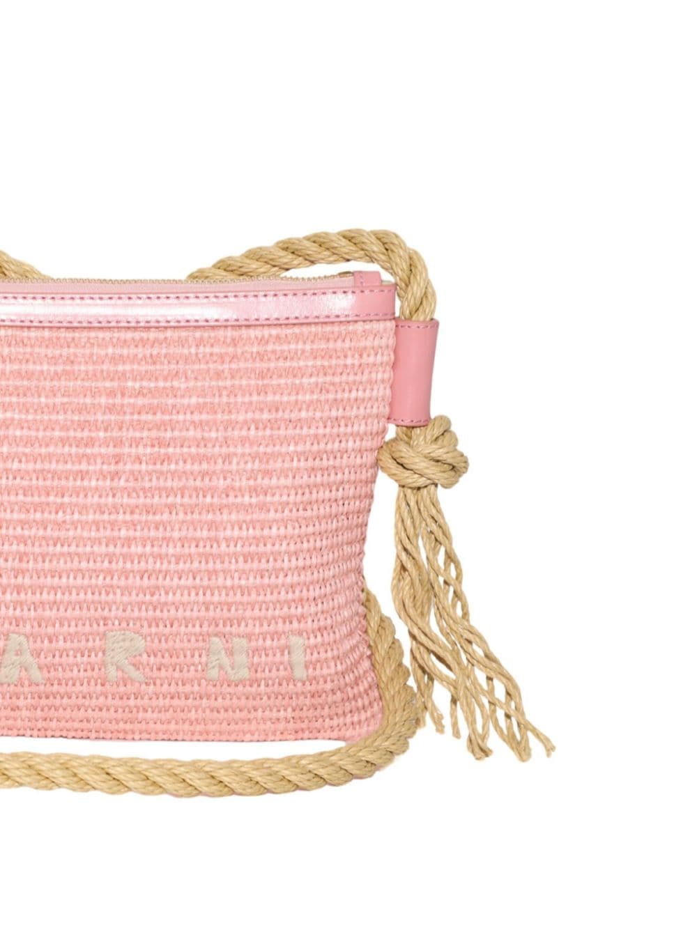 Shop Marni Marcel Logo-embroidered Crossbody Bag In Pink