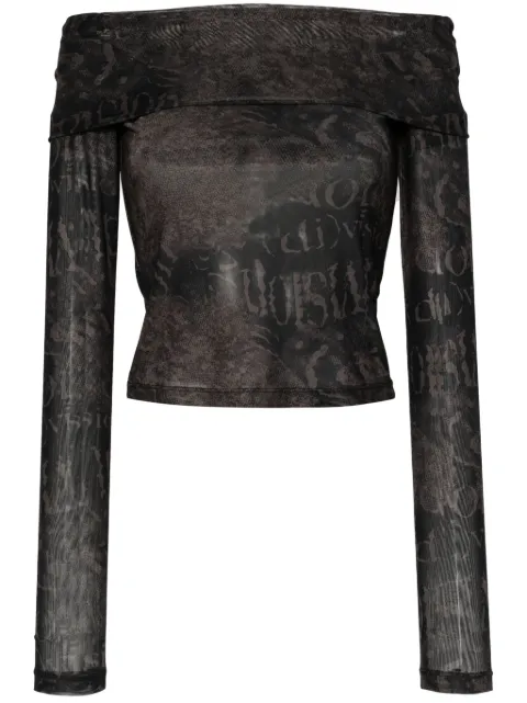 (di)vision  graphic-print mesh top