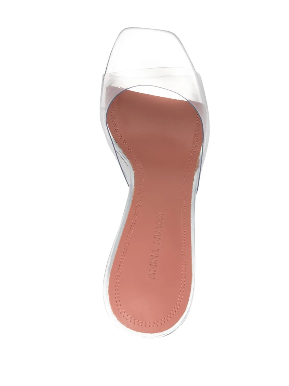 Shop Amina Muaddi Lupita 95mm Transparent Mules In White