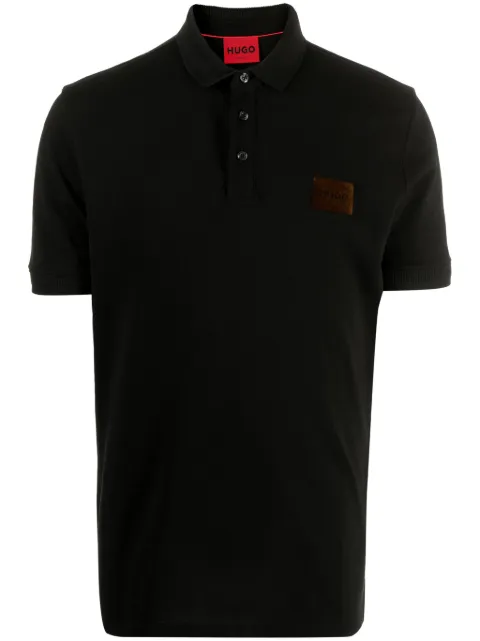 HUGO logo-appliqué cotton polo shirt