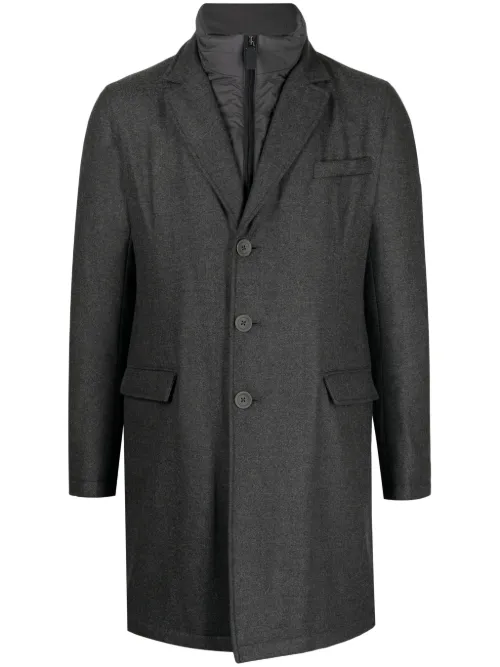 Manteau boutonné à col montant - Herno - Modalova