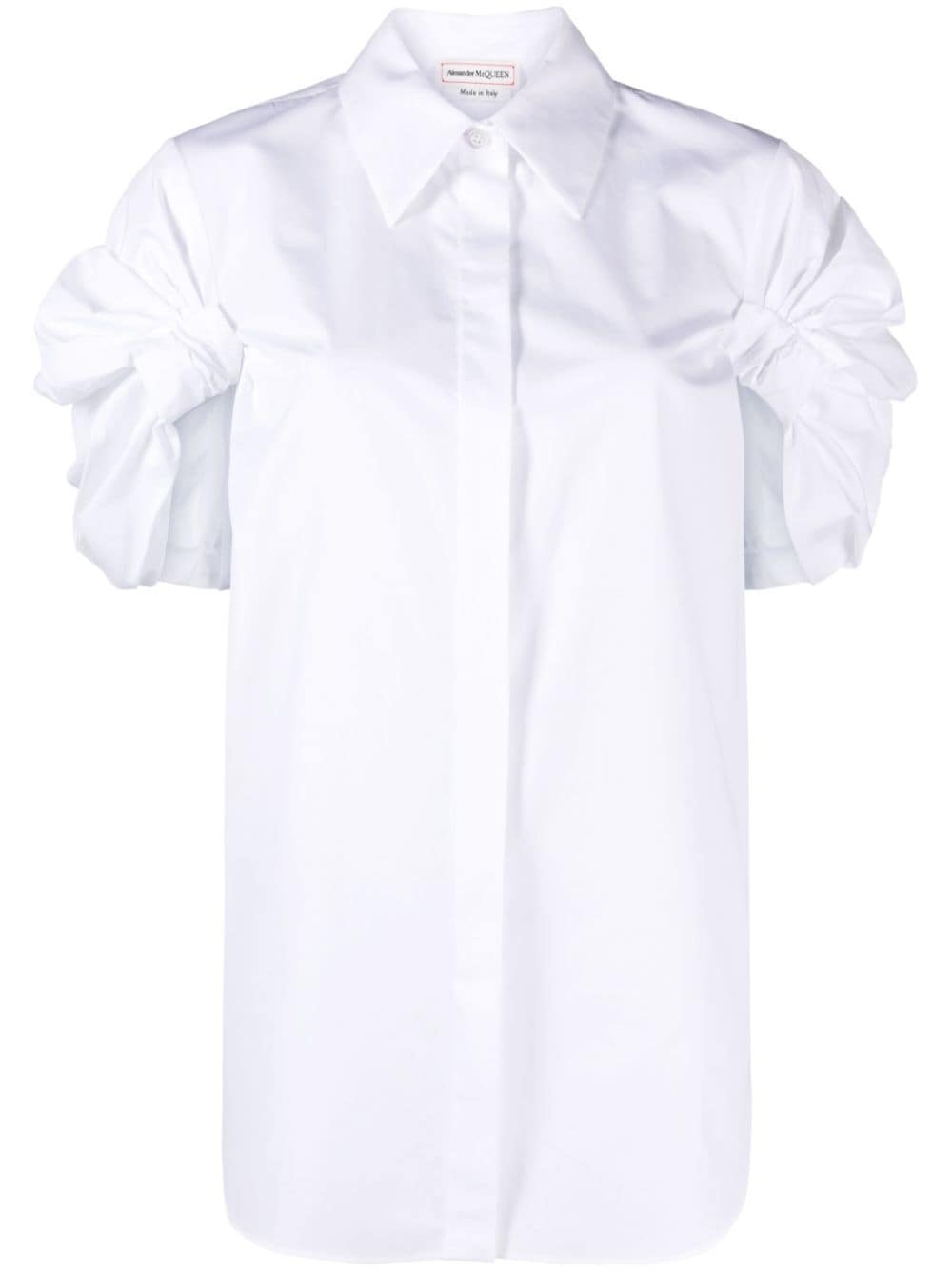 ALEXANDER MCQUEEN RUCHED-DETAILED SHORT-SLEEVE SHIRT