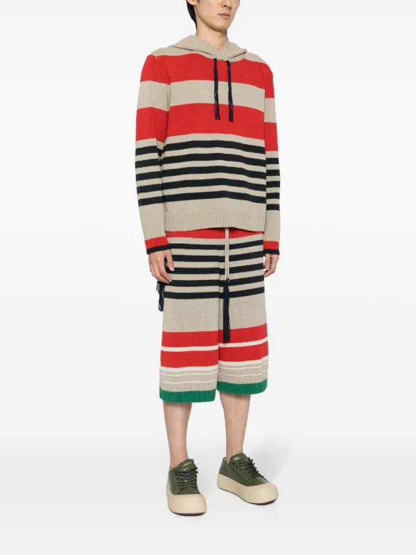 Craig Green Striped Knitted Hoodie | Neutrals | FARFETCH