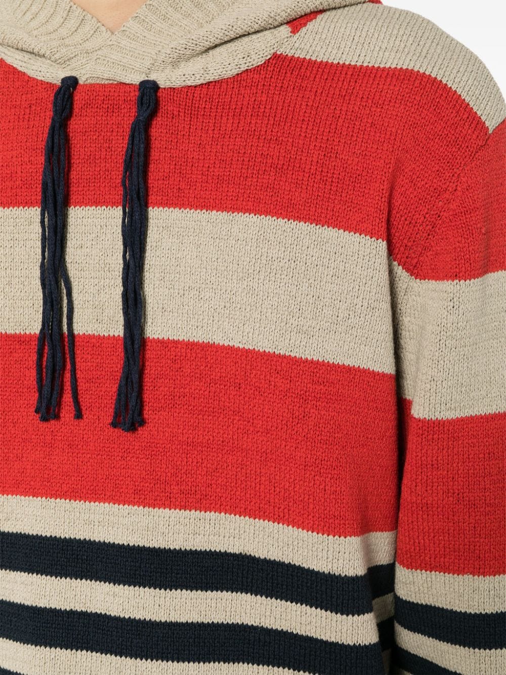 Shop Craig Green Striped Knitted Hoodie In Neutrals