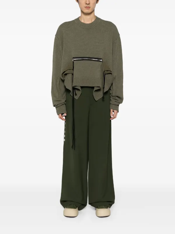 Craig Green zip-pocket Asymmetric Jumper | Green | FARFETCH UK