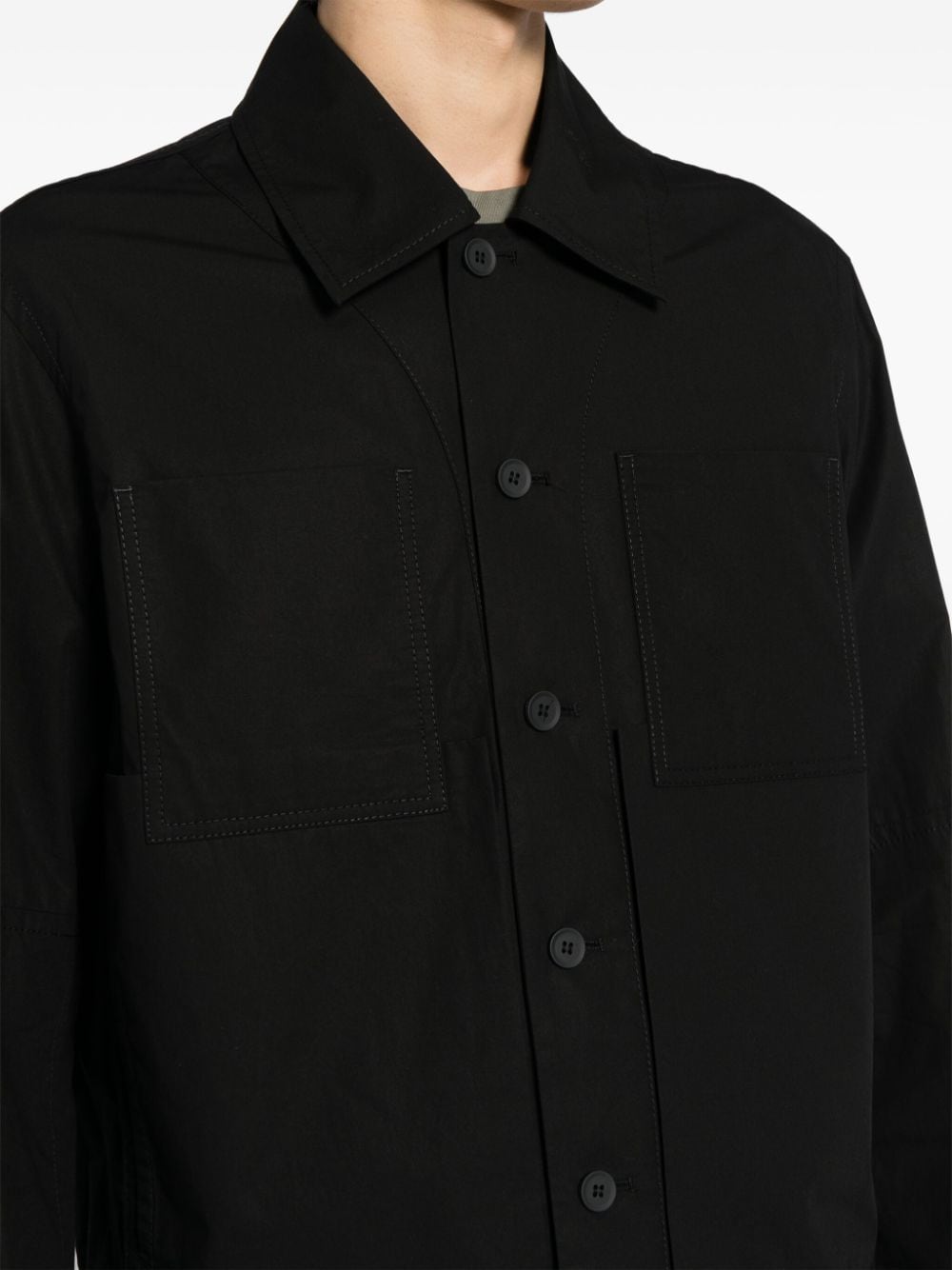 Shop Craig Green Classic-collar Shirt Jacket In Black