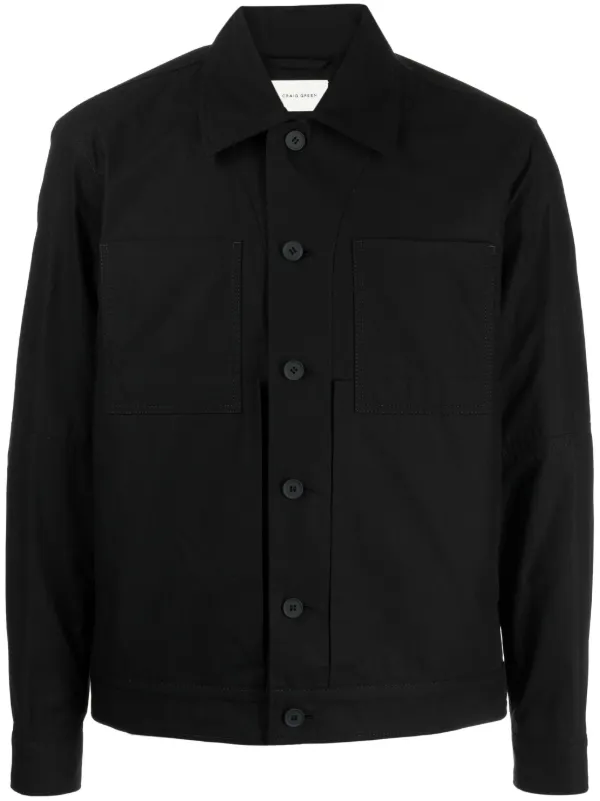 Green shirt black on sale jacket