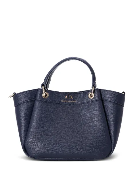 Armani Exchange AX logo-debossed faux-leather shoulder bag