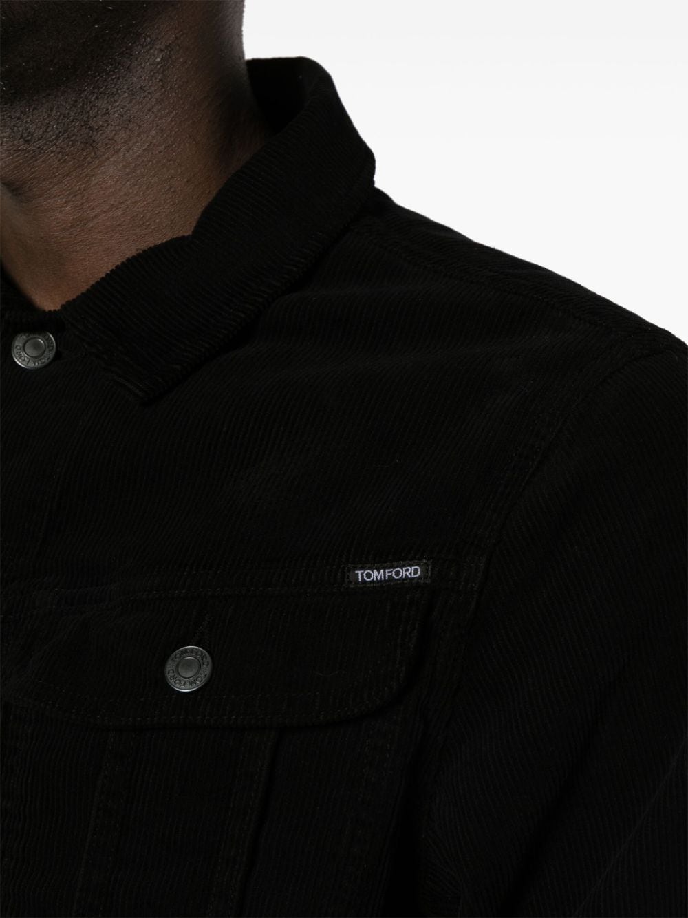 Shop Tom Ford 12 Waves Corduroy Shirt Jacket In Black