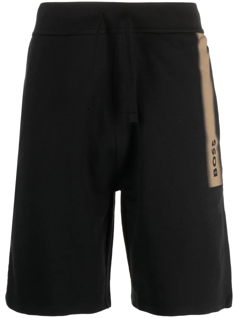 BOSS Katoenen shorts met logoprint Zwart