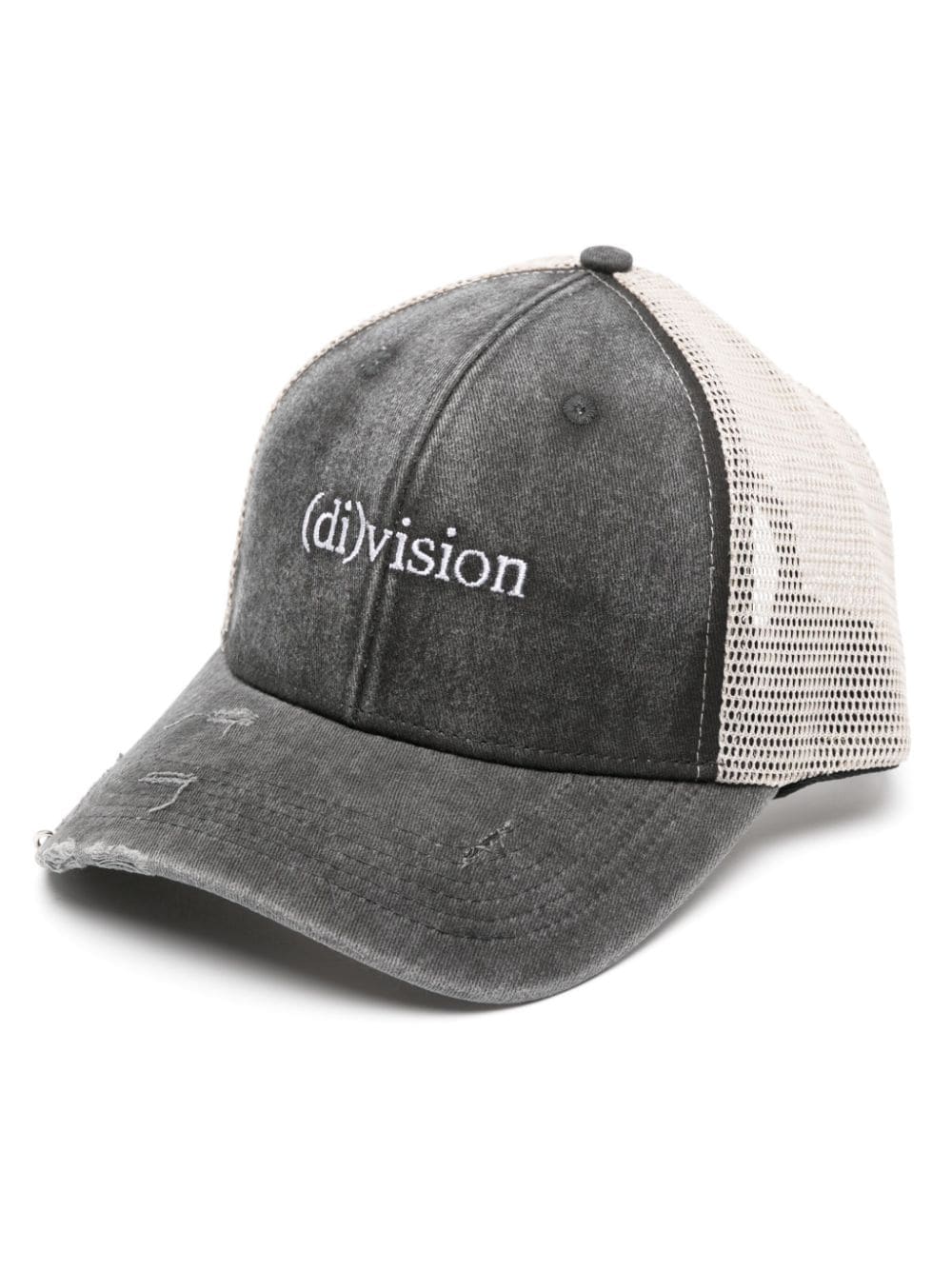 (di)vision logo-embroidered washed denim cap - Black
