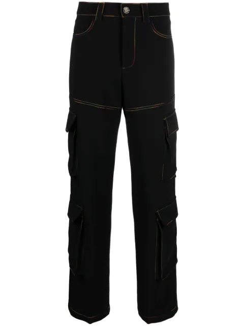(di)vision  logo-embroidered wide-leg cargo pockets