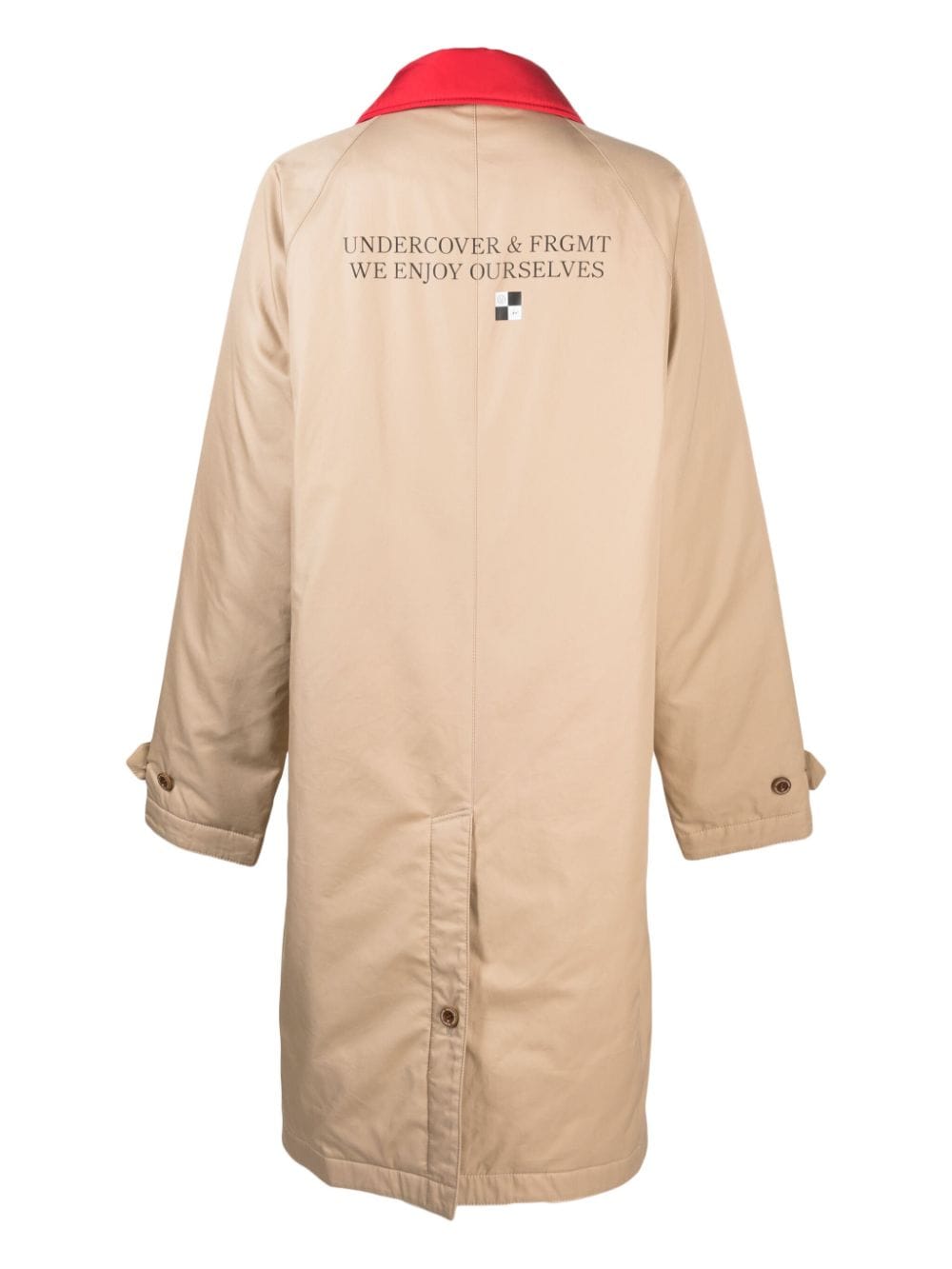 Shop Undercover X Fragment Contrasting-collar Cotton Raincoat In Neutrals