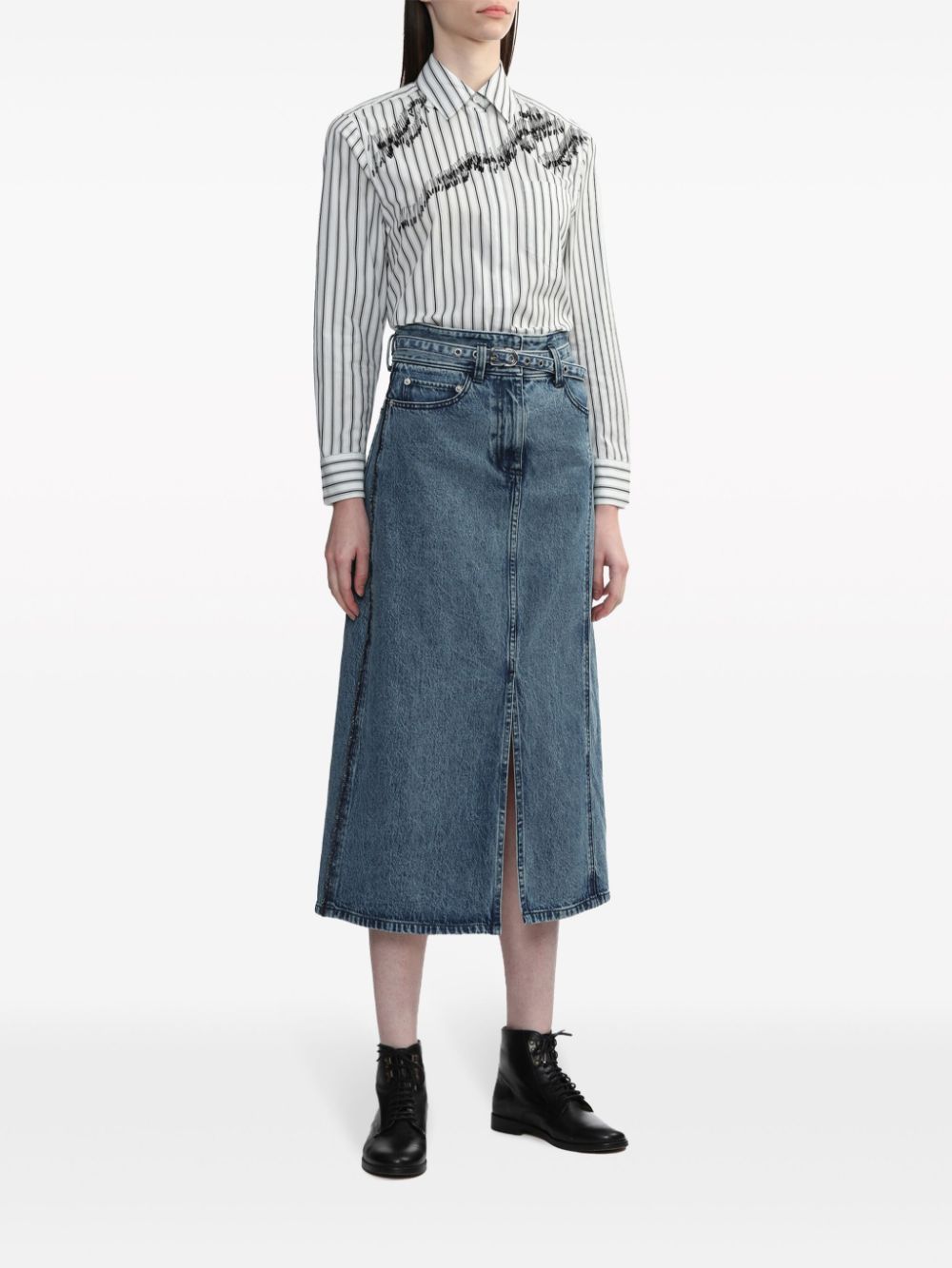 3.1 Phillip Lim Gestreepe blouse - White-Midnight Stripe