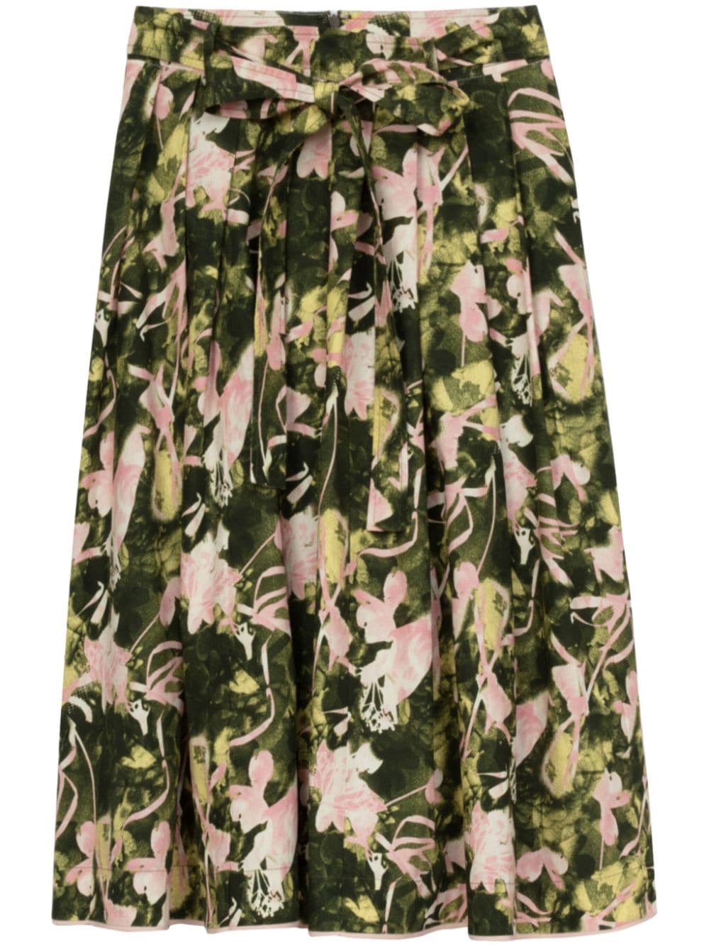 3.1 Phillip Lim / フィリップ リム Floating Iris Belted Cotton Skirt In Green