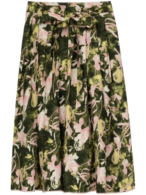 3.1 Phillip Lim Floating Iris belted cotton skirt