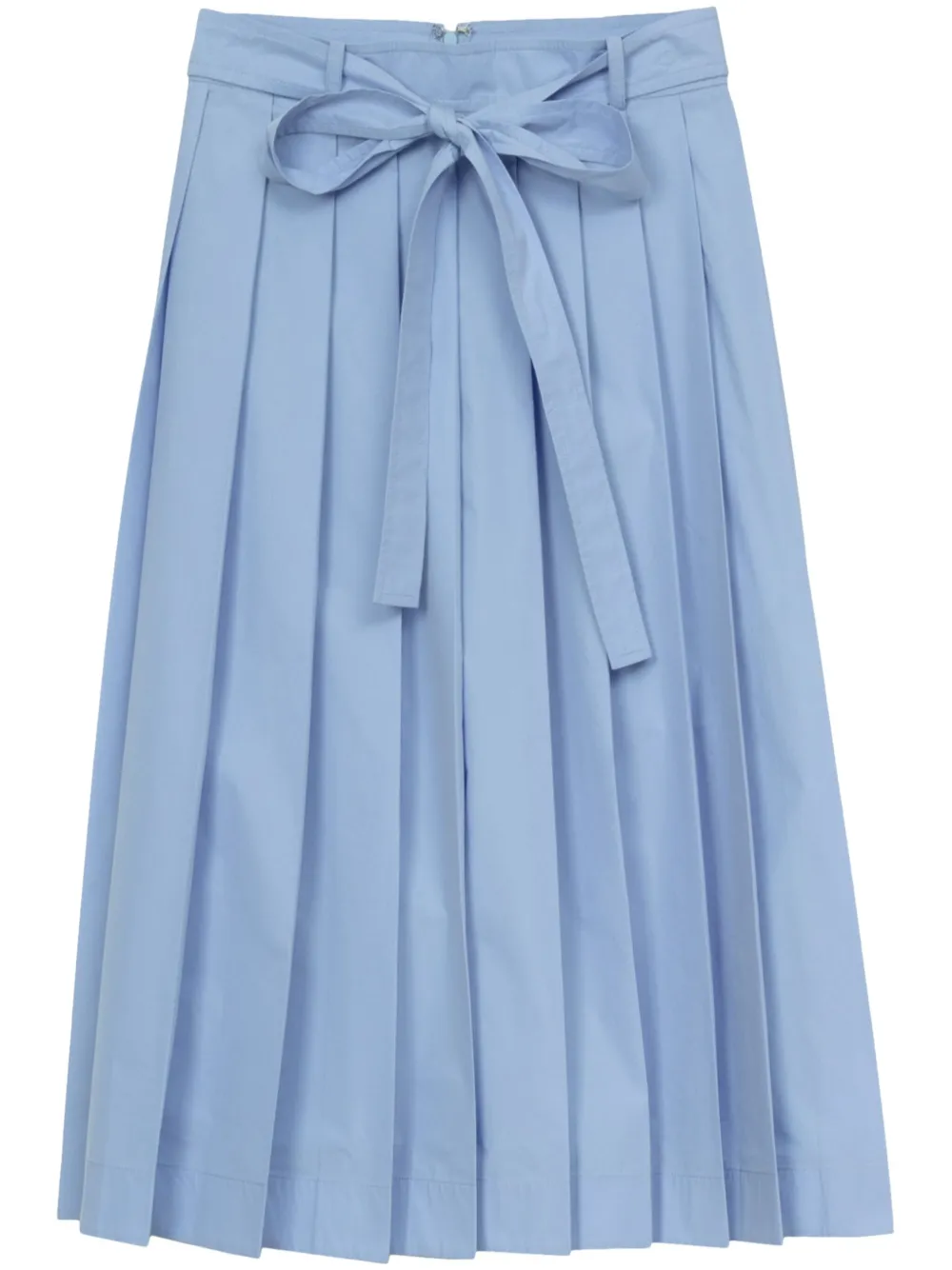 pleated belted midi skirt