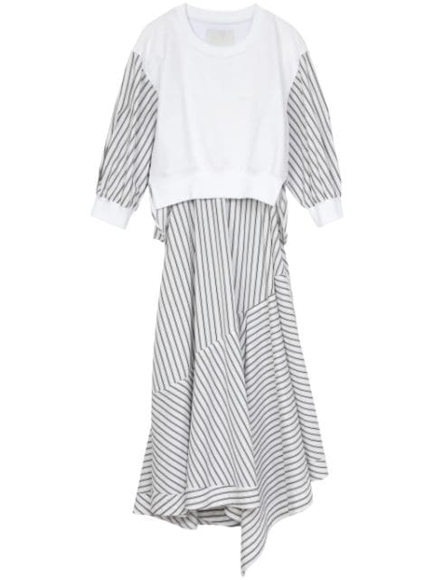 3.1 Phillip Lim striped asymmetric cotton dress