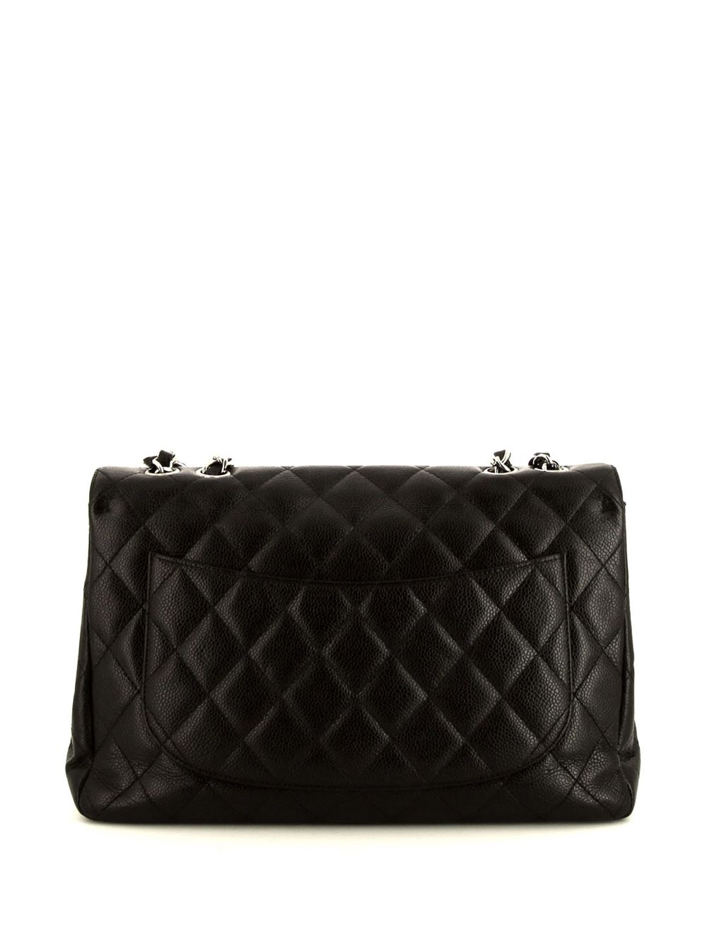 CHANEL 2007 jumbo Timeless shoulder bag in black quilted grained leather Women