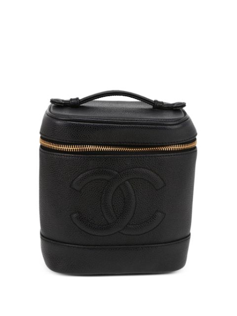 CHANEL 2002 CC caviar leather vanity bag Women