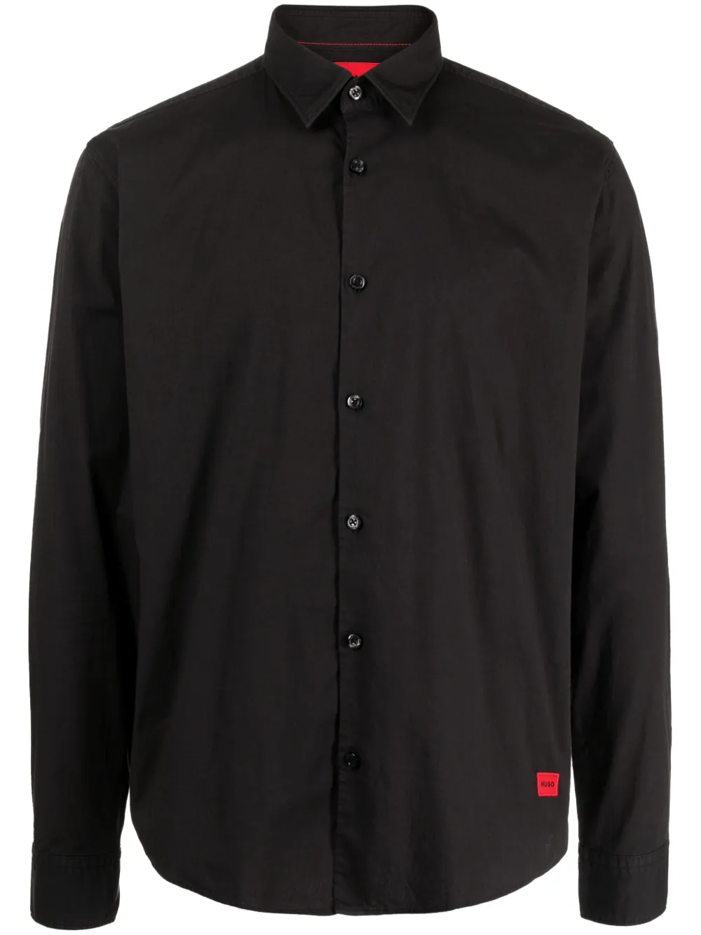 HUGO Camisa com logo bordado | Preto | Image 1