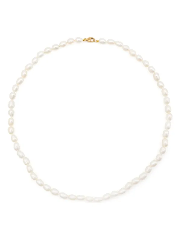 Adina Reyter 14kt Yellow Gold Chunky Seed Pearl Necklace White