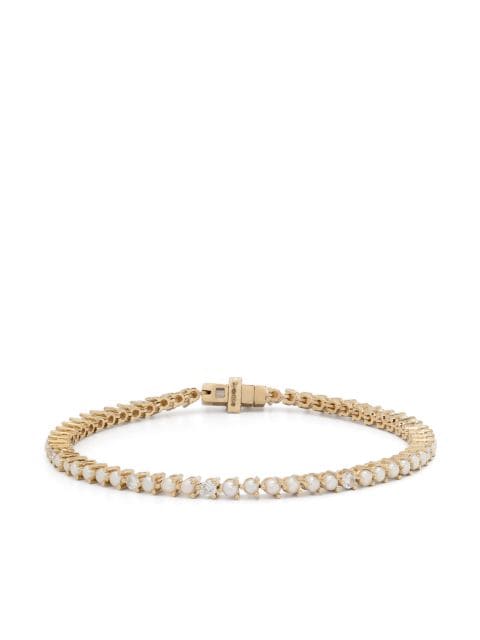 Adina Reyter 14kt yellow gold pearl and diamond tennis bracelet