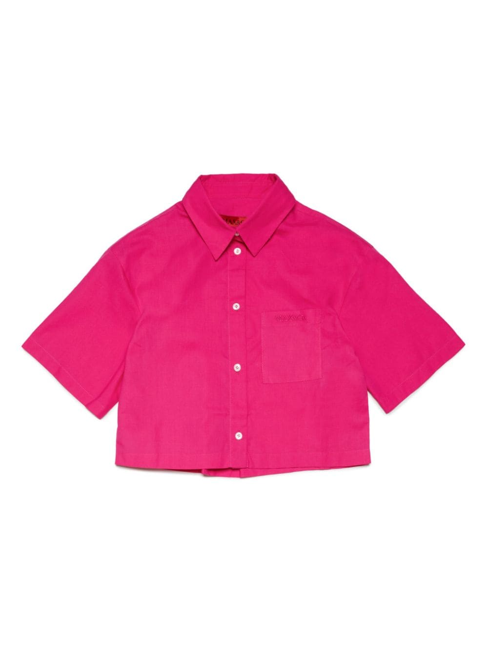 Max & Co Kids' Hemd Mit Logo-stickerei In Rosa