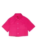 MAX&Co. Kids logo-embroidered cotton shirt - Pink