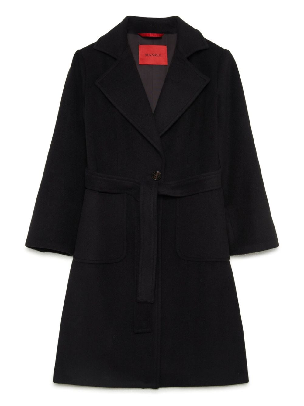 Max & Co Kids' Runaway Single-breasted Coat In Black