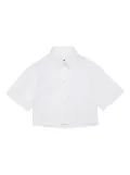 MAX&Co. Kids logo-embroidered cotton shirt - White