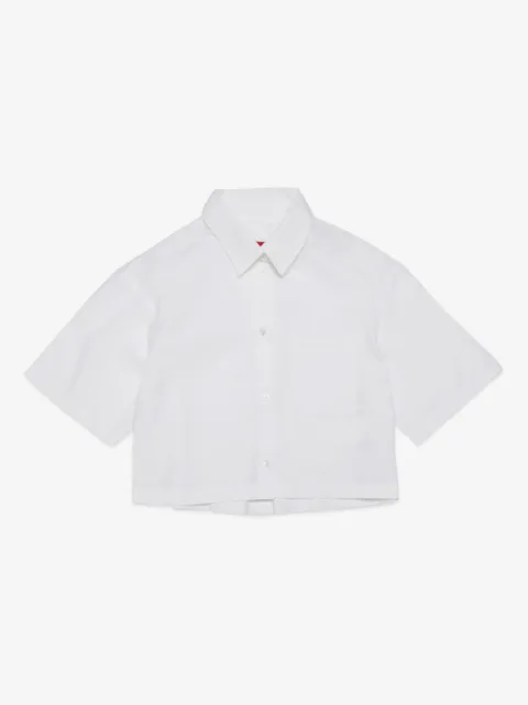 MAX&Co. Kids logo-embroidered cotton shirt